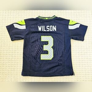 NBA Russel Wilson SEATTLE SEAHAWKS Navy and Green Jersey SHIRT